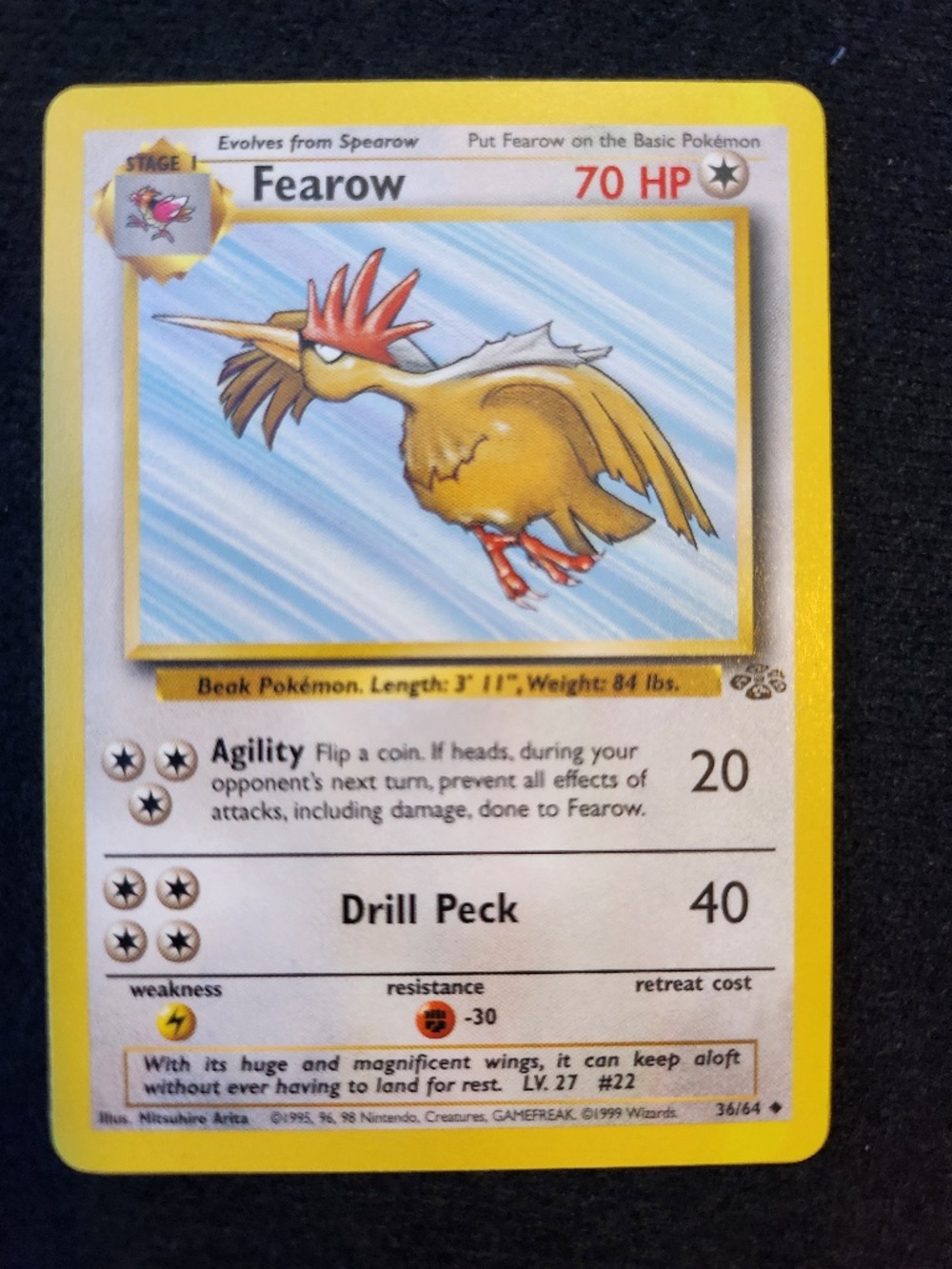 Fearow (36/64) - Original Pokémon Trading Card Game - Jungle (1999)